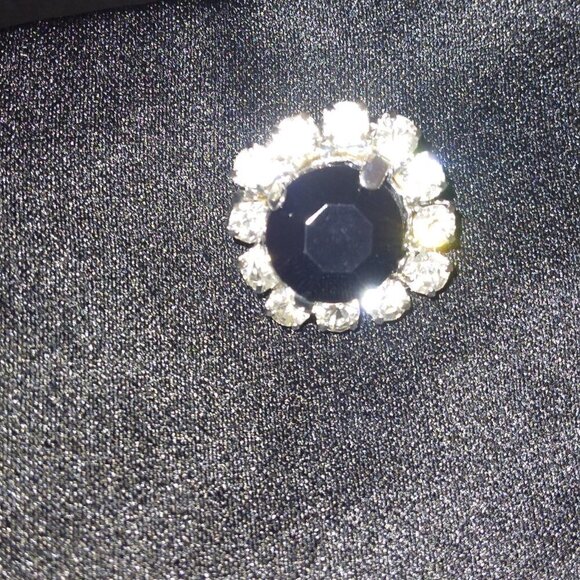 BLACK FORMAL EVENING GOWN & LONG FLOOR LENGTH PARTY DRESS W/ 3/4 SLEEVE - Picture 7 of 8